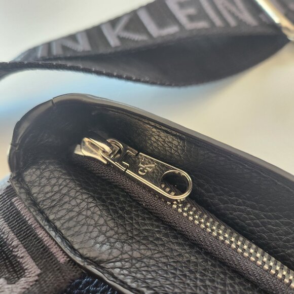 Calvin Klein big black leather purse ✦ spacious tote bag / shoulder bag - Picture 5 of 10